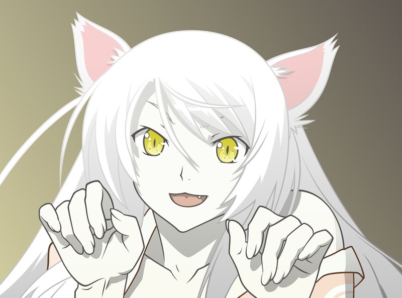 White Cat-eared Character