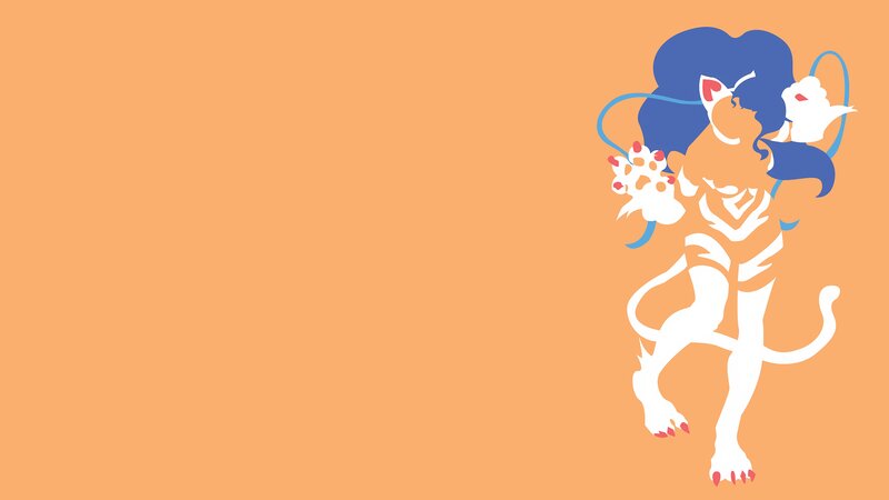White Cat-like Creature — Orange