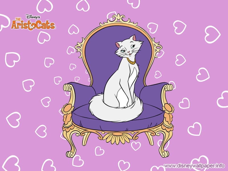 White Cat on Chair — Purple