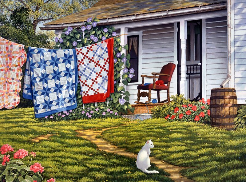White Cat on Lawn