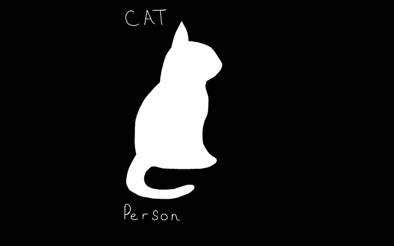White Cat Silhouette — Black
