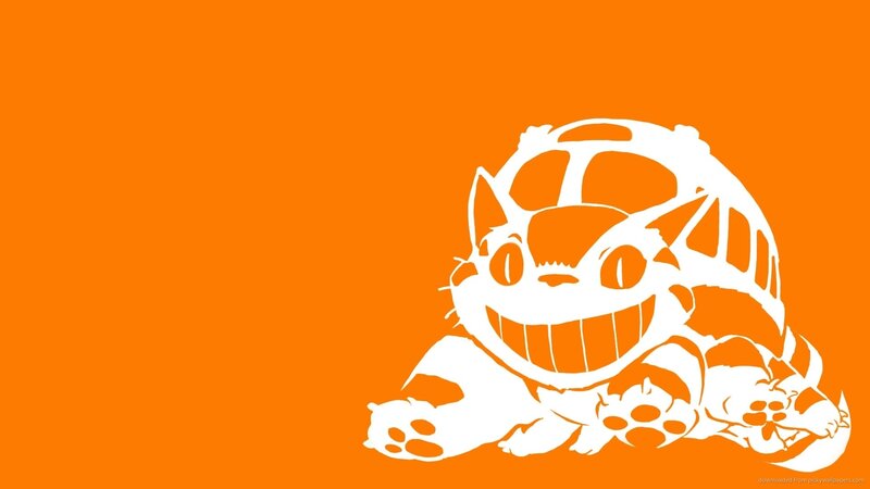 White Cat Silhouette — Orange