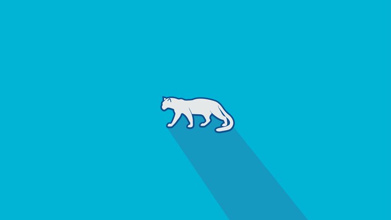 White Cat Walking — Blue