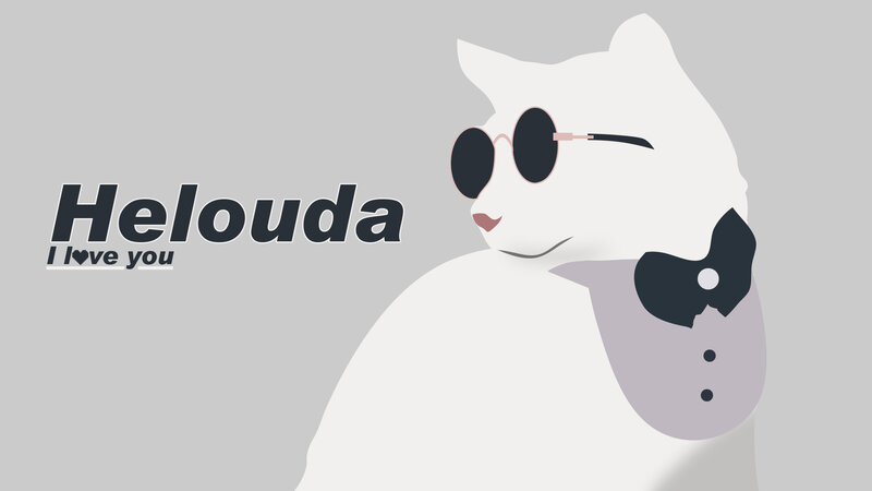 White Cat Wearing Sunglasses