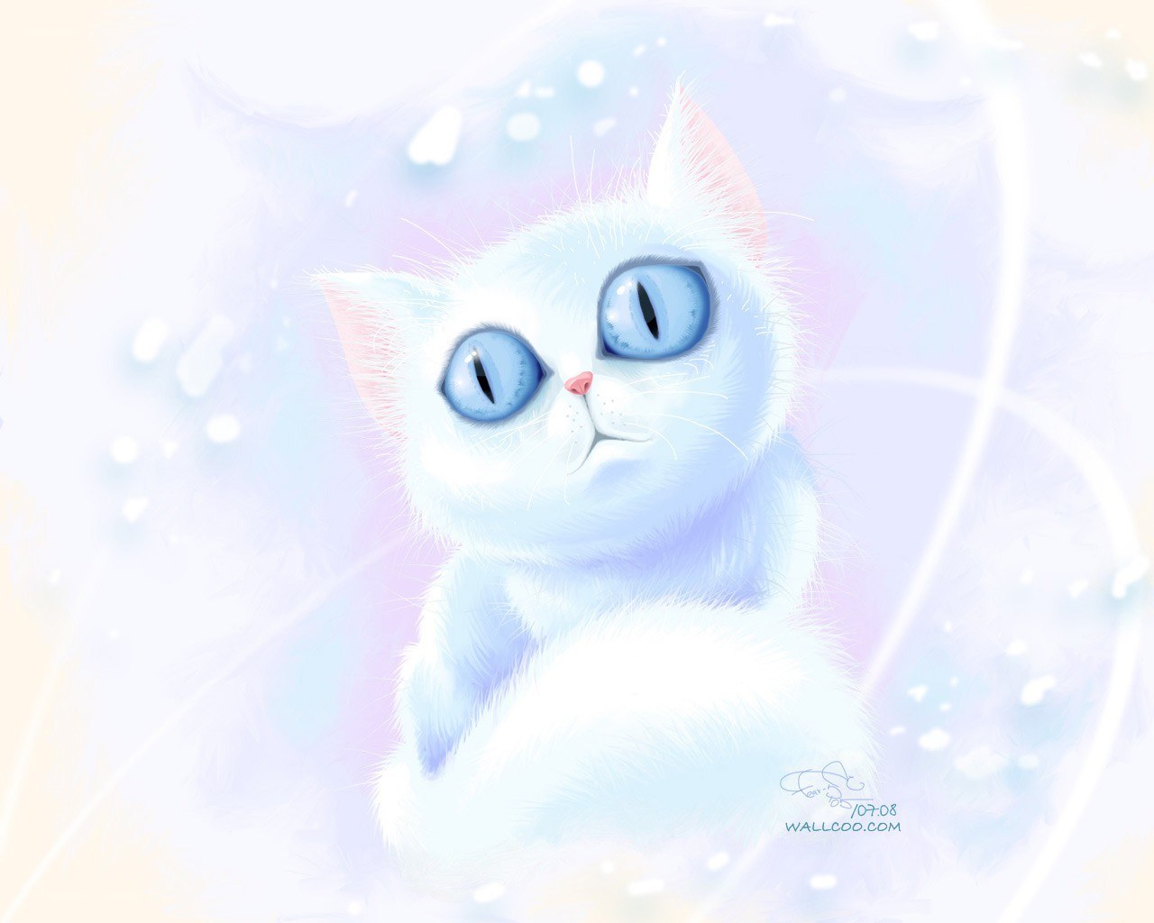 white cat with blue eyes