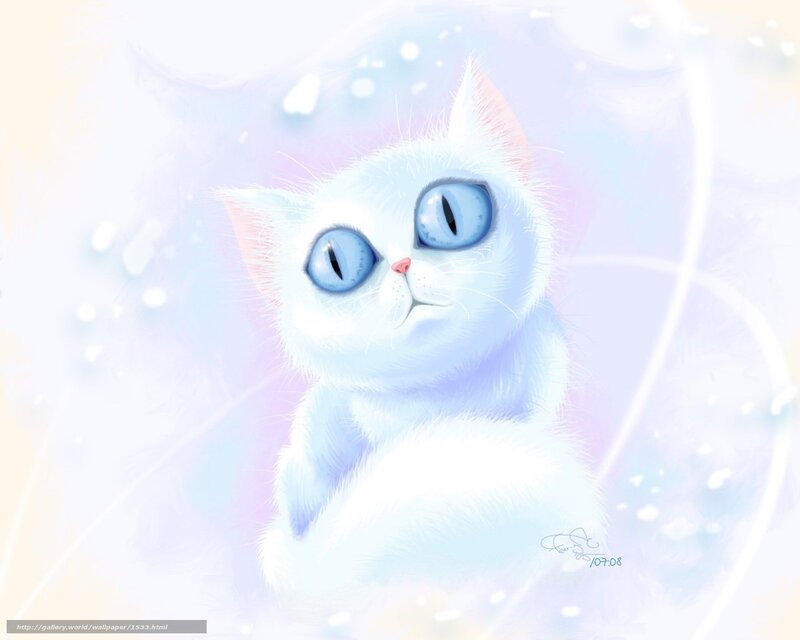 white cat with blue eyes