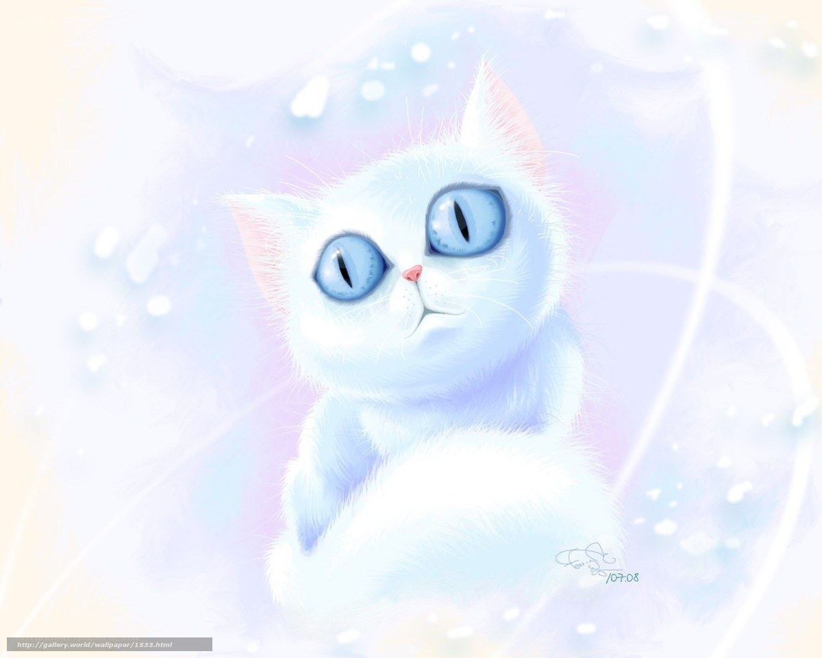 white cat with blue eyes