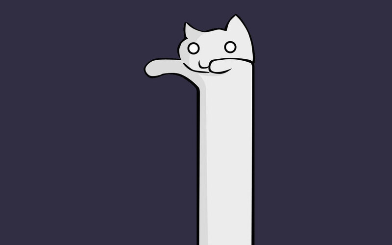 White Cat with Long Neck
