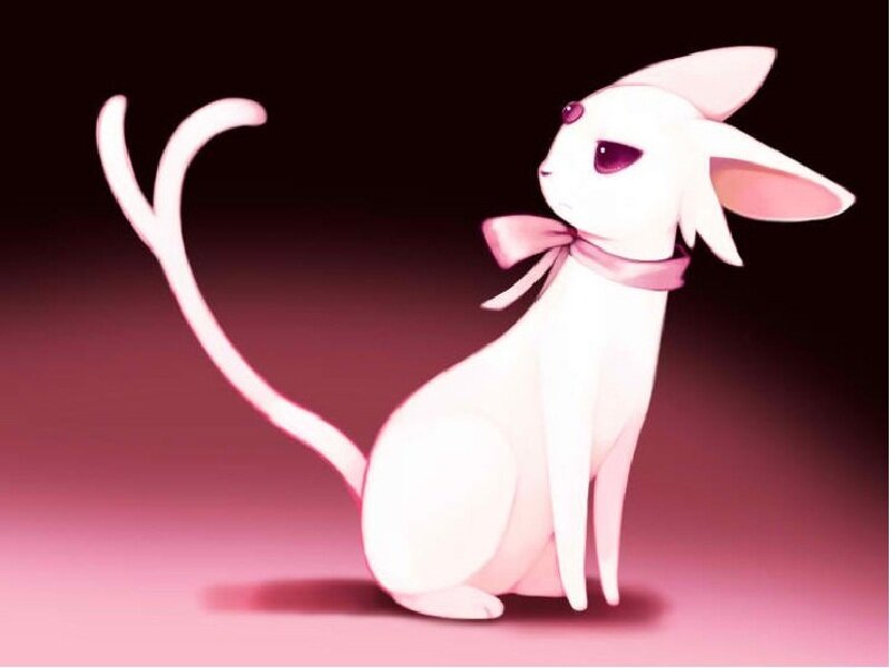 White Cat with Pink Bow