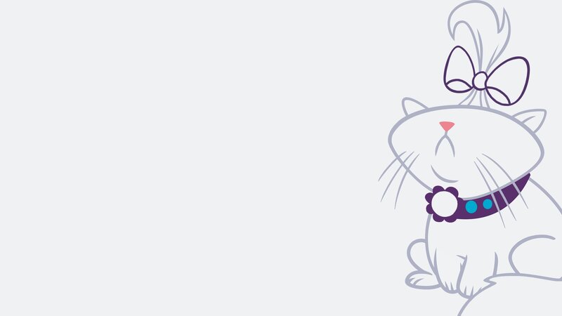 white cat with purple bow
