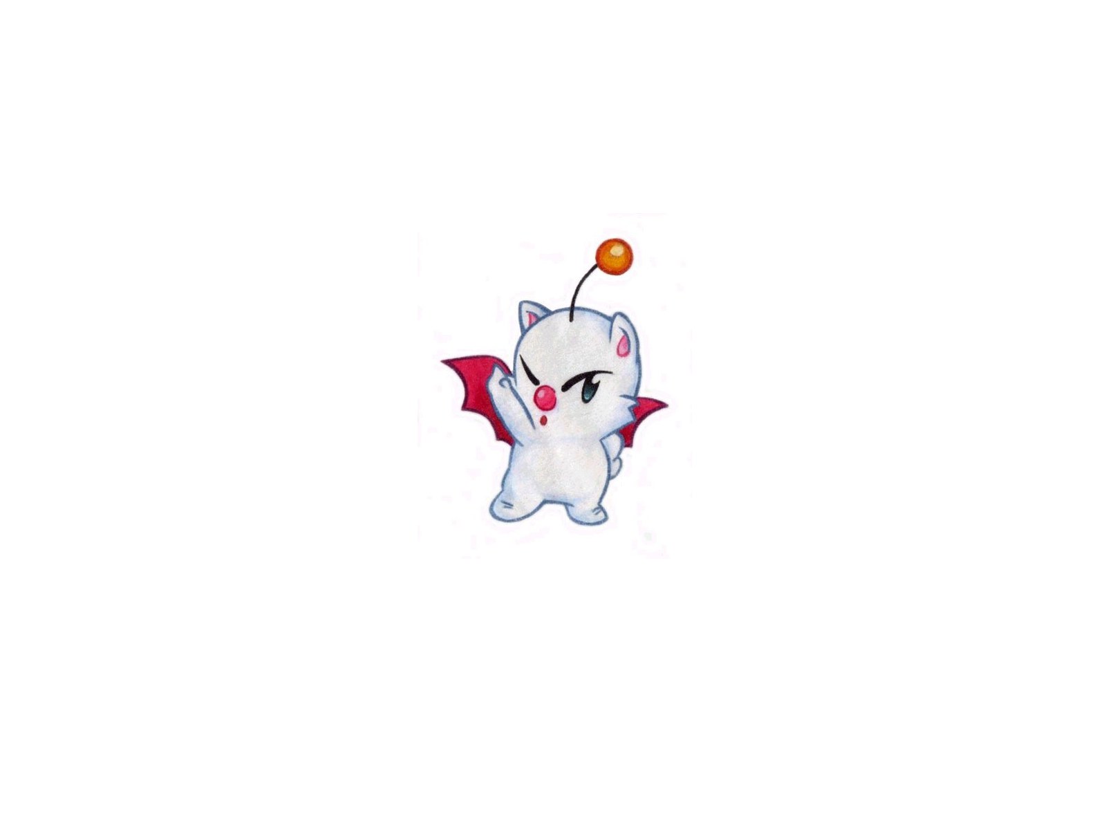 white cat with red wings