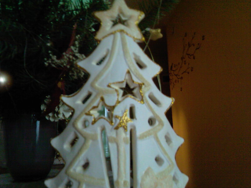 White Ceramic Tree Ornament