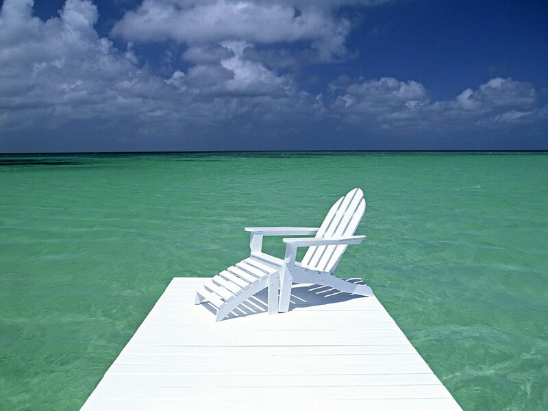 White chair on a dock