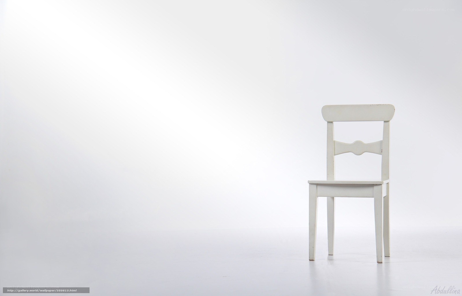 white chair on white background