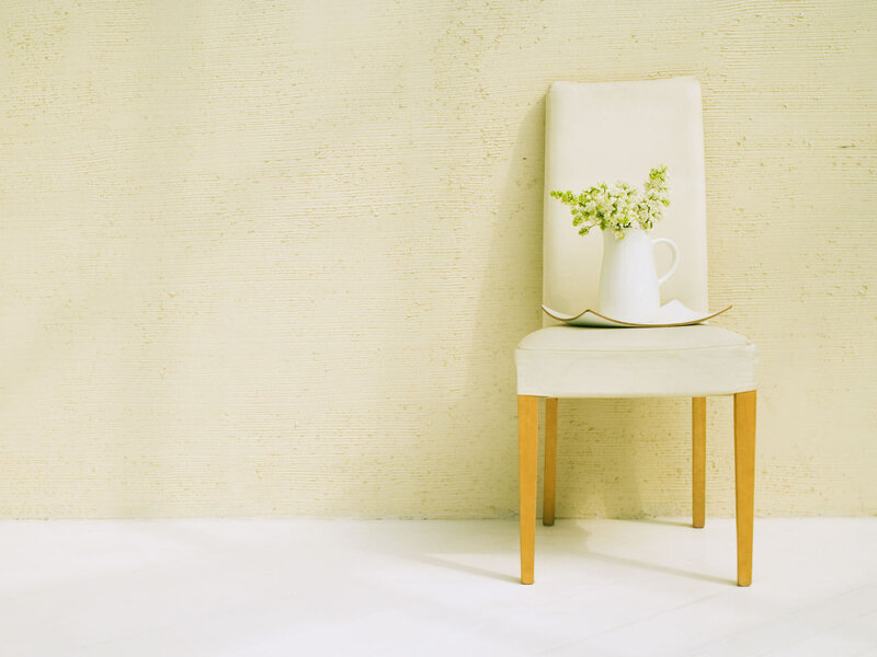 White Chair with Flowers — Cream