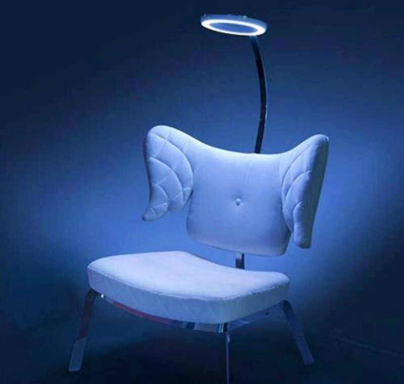 White Chair with Lamp