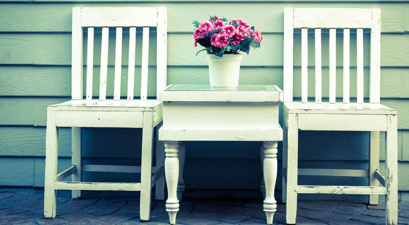 White Chairs and Table — Calm