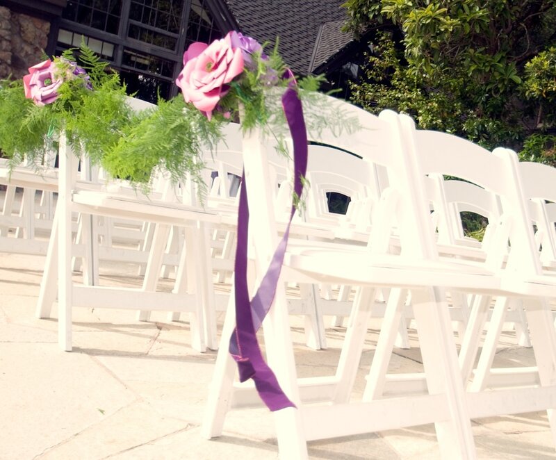 White Chairs with Flowers