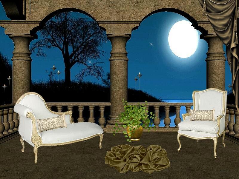 White Chaise Lounge and Chair