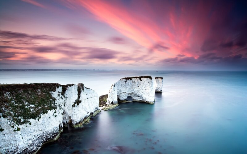 White Chalk Cliffs — Pink