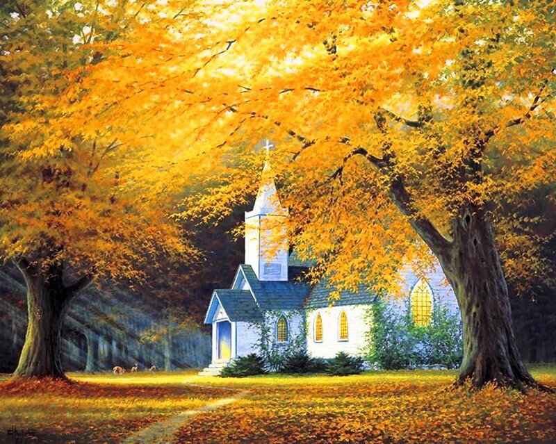 White Chapel in Autumn — Yellow