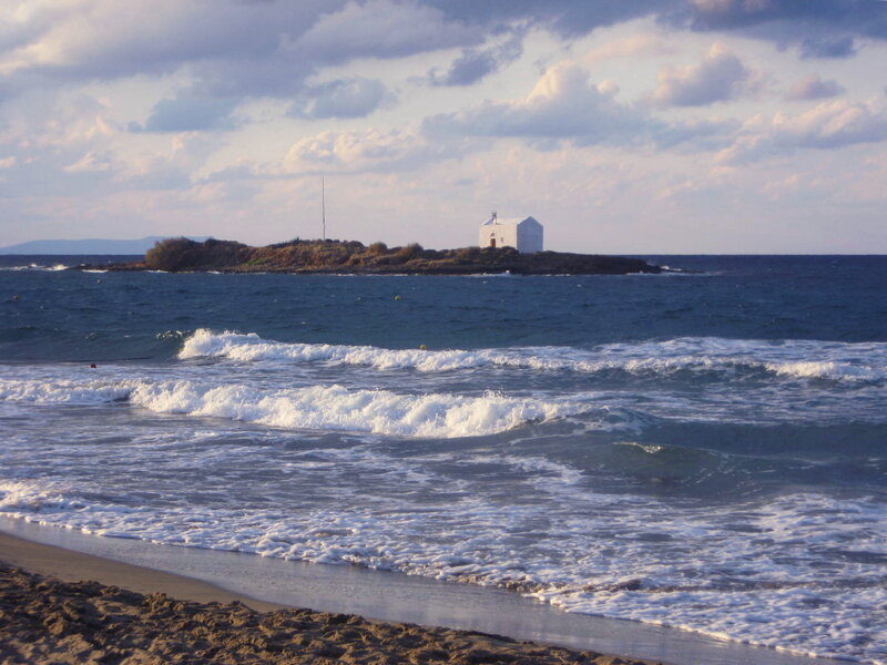White Chapel on Island — Blue, Serene
