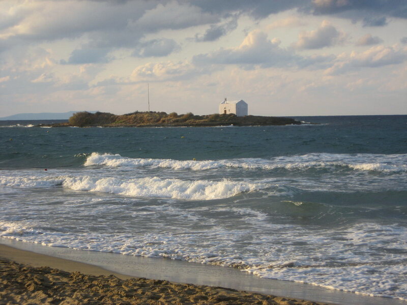 White Chapel on Island — Blue