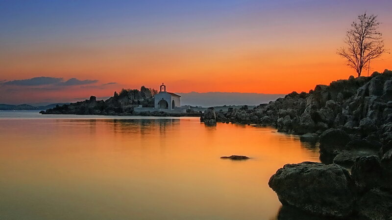 White Chapel on Rocky Island — Orange
