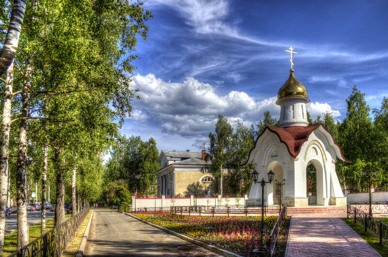 White Chapel with Golden Dome