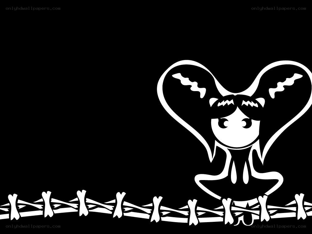 white character on black background