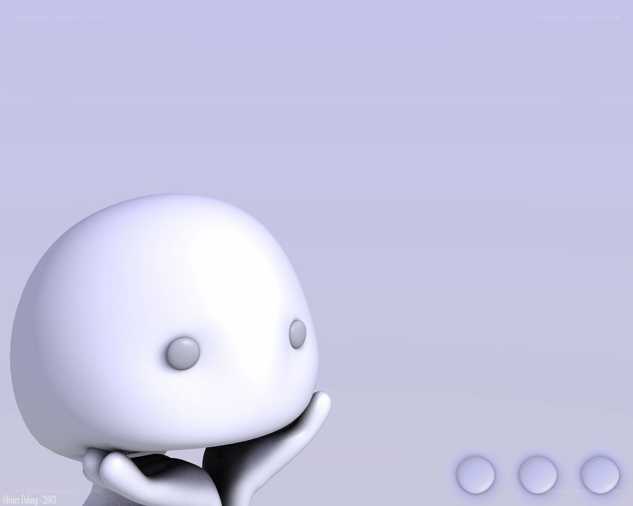 white character with thought bubbles
