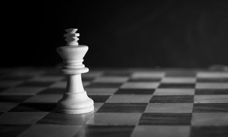 White chess king on board