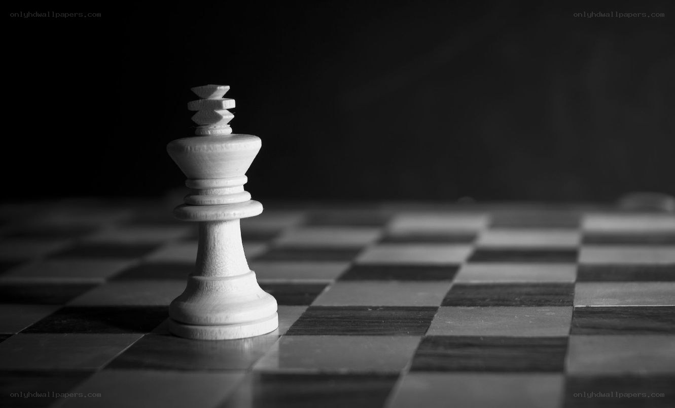 White chess king on board