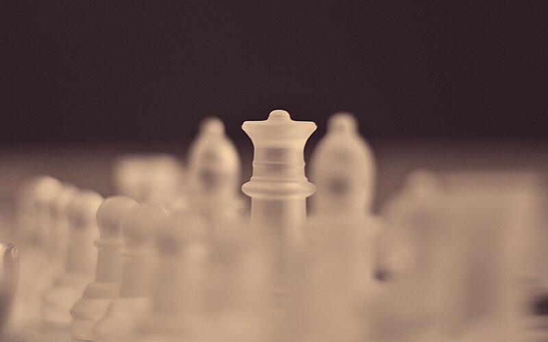 White Chess Pieces — Brown