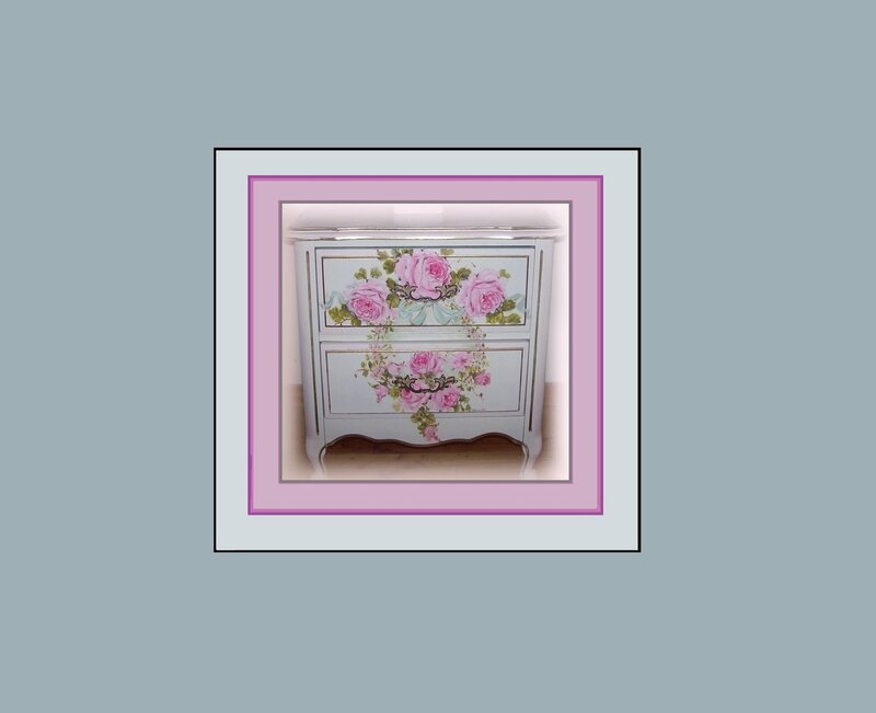 White Chest with Roses