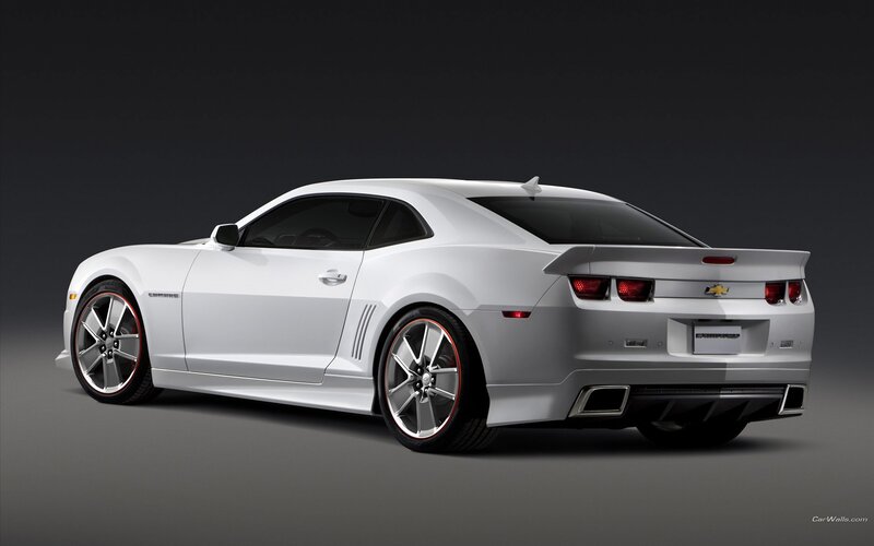 white chevrolet camaro coupe