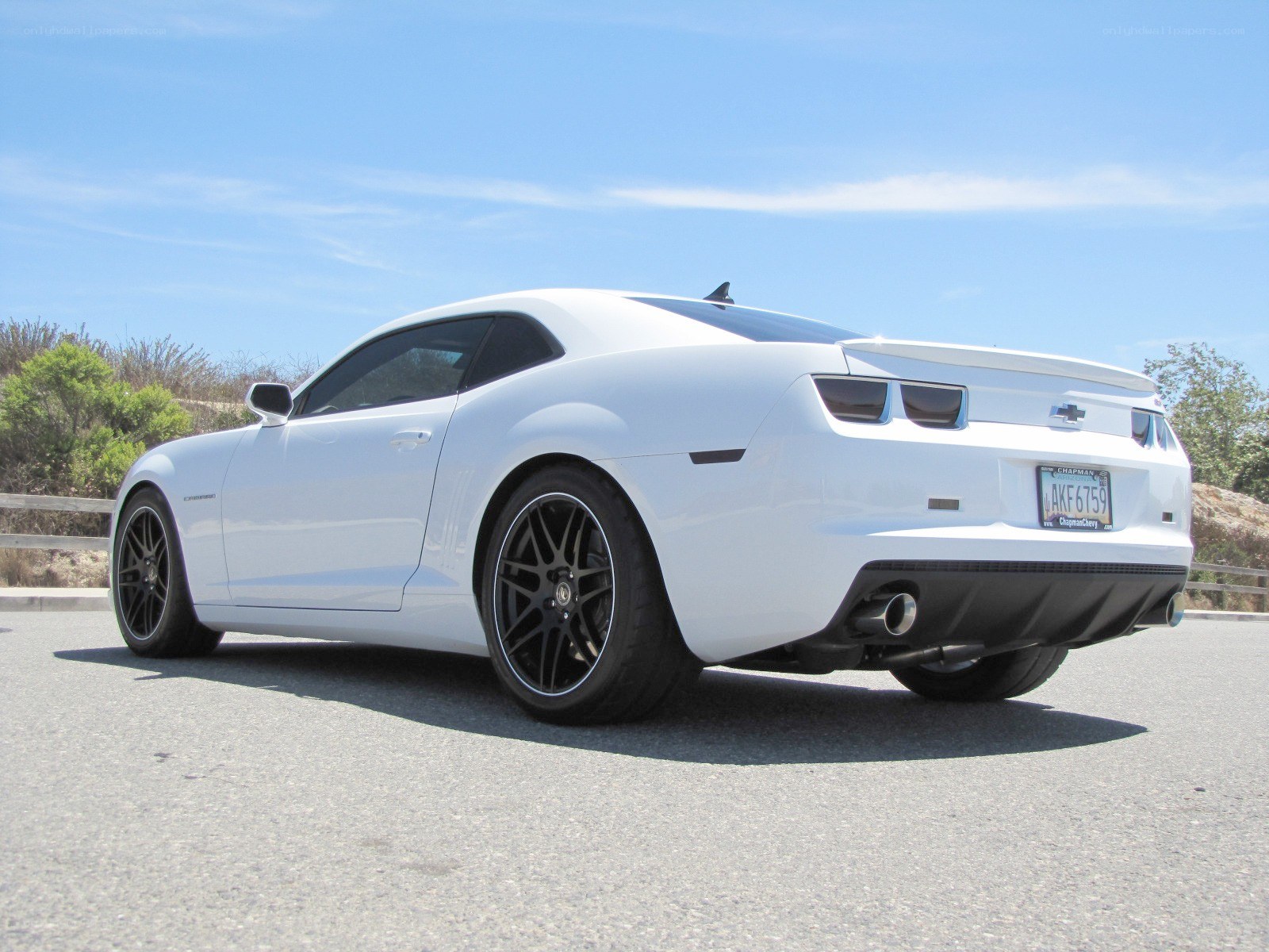 white chevrolet camaro coupe
