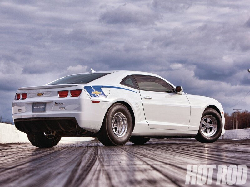 White Chevrolet Camaro — Dramatic, Photograph, Car, Drag Strip