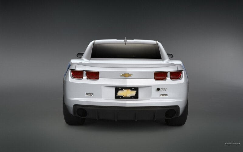 White Chevrolet Camaro — Dramatic, Photograph, Taillights, Exhaust Pipes