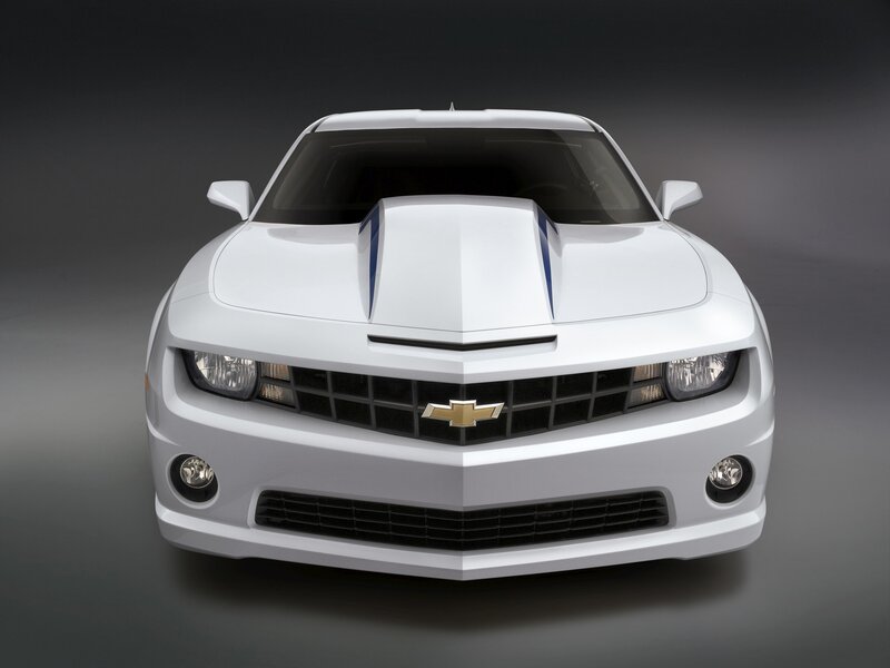 white chevrolet camaro front view