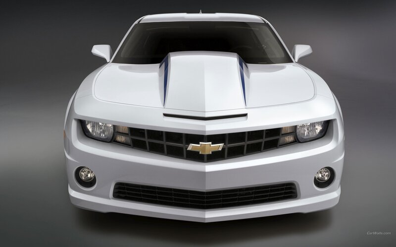 white chevrolet camaro front view