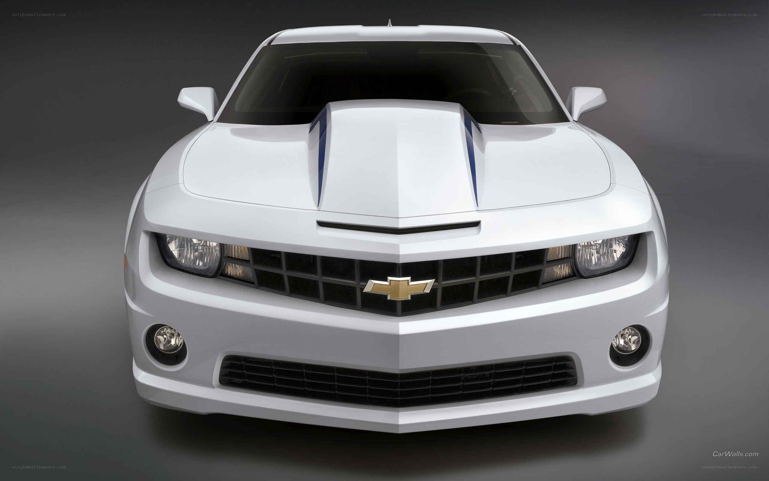 white chevrolet camaro front view