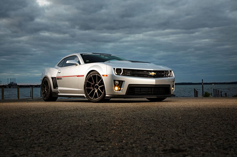 White Chevrolet Camaro — Silver