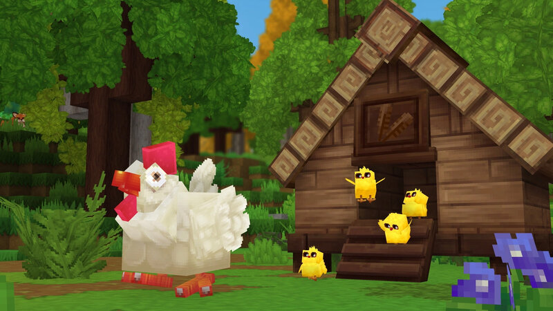 White Chicken with Chicks