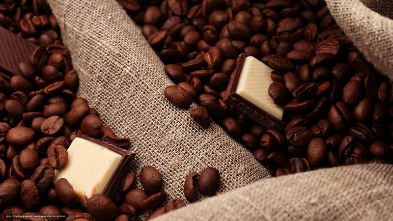 White Chocolate and Coffee Beans — Brown