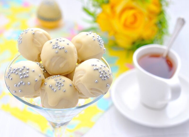 White Chocolate Truffles — Yellow