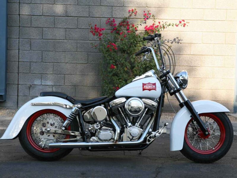White Chopper Motorcycle