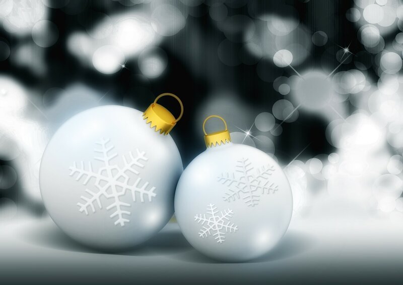 White Christmas Ornaments — Festive, Winter, 3d Render