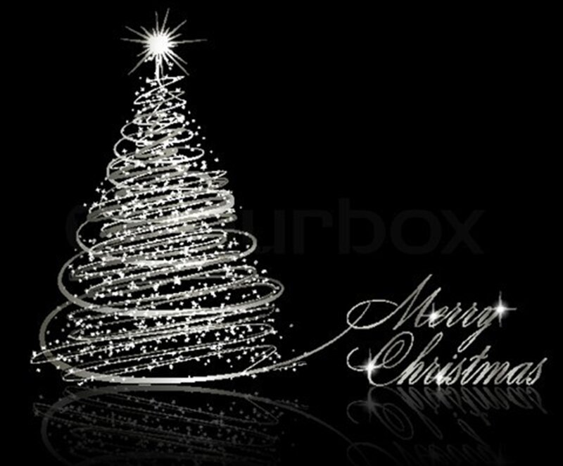 White Christmas Tree — Black