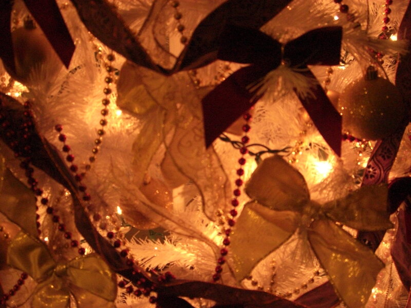 White Christmas Tree — Festive, Night